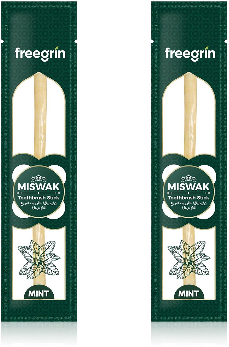 Miswak Sticks Siwak Set van 2 natuurlijke tandenborstels voor witte tanden, gezond tandvlees en frisse adem - ShopVlot