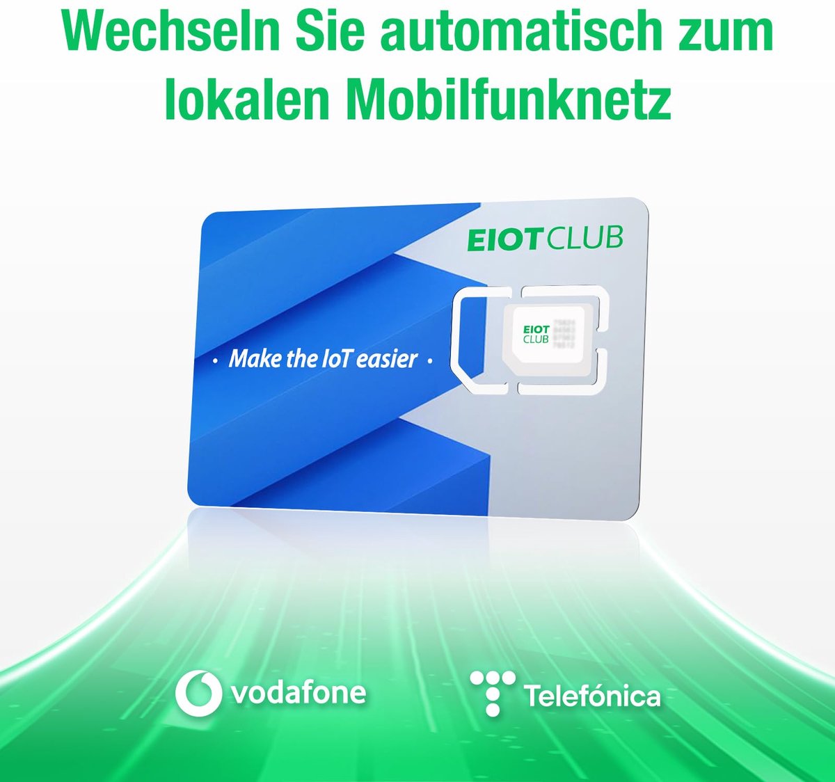 EIOTCLUB Prepaid SIM-kaart zonder contract, simkaart, compatibel met het netwerk van 29 Europese landen, alleen - ShopVlot