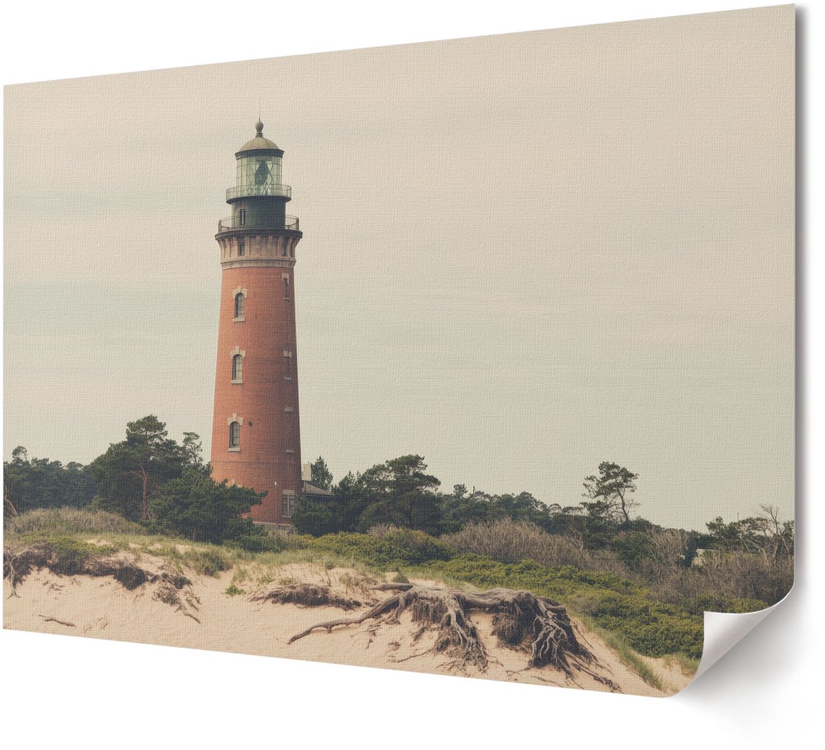 Coloray Polycanvas Wandposter - Man In Het Meer, Fotografie - A4 - Grijs Decoratie - Rechthoek - Canvasposter - Woonkamer, Slaapkamer, Kantoor - Klassiek