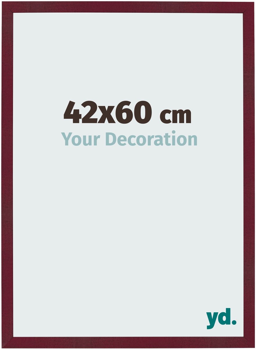 Your Decoration - Fotolijst 42x60 cm - MDF - Wijnrood Geveegd - Bologna