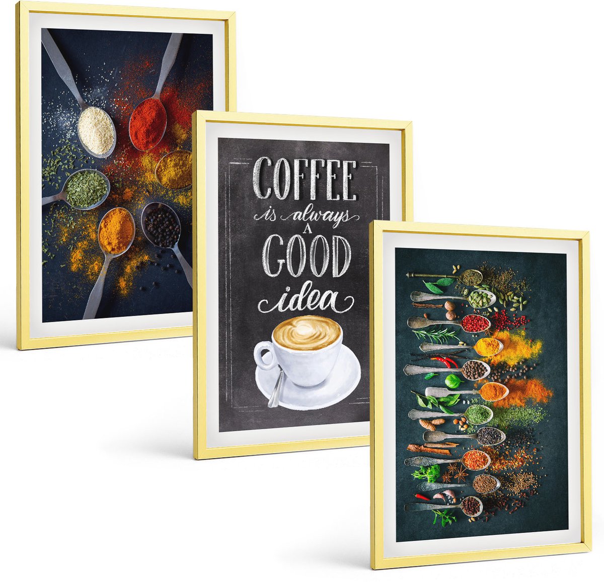 Coloray 3-Delige Schilderij Set - Kosmische Landschappen Van Sterrenstelsels En Dierenriemconstellaties Ram - 40 x 40 cm En 40 x 60 cm - Wanddecoratie - Muurdecoratie - Moderne Interieurdecoratie - Woonkamer Decoratie