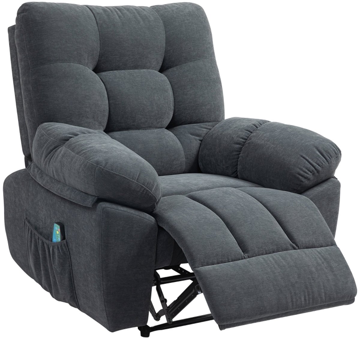 MODFU - Massagestoel - Relaxfauteuil - Verstelbare Voetensteun - Donkergrijs