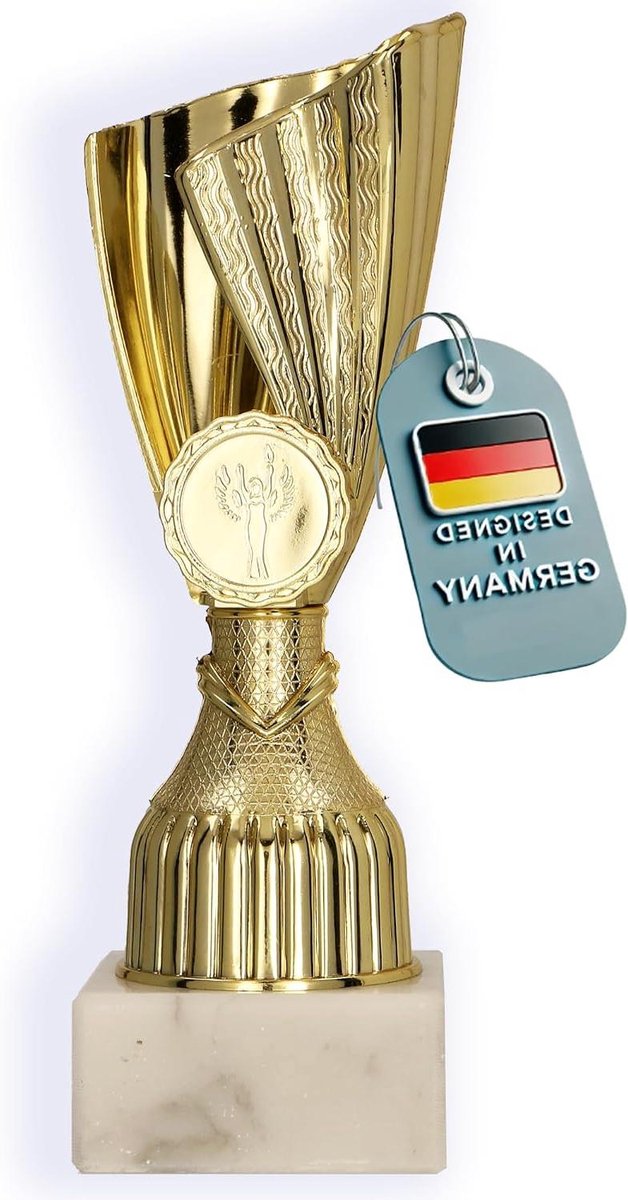Trofee Met Sokkel - Ereprijs Pokal - Wedstrijd Prijzen - Gouden Nika Figuur - 170 mm Hoog - Goud