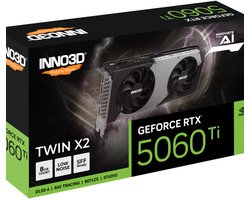 INNO3D NVIDIA GeForce RTX 5060 Ti TWIN X2 - Videokaart - 8GB - GDDR7 - PCIe 5.0 - 1x HDMI 2.1b - 3x DisplayPort 2.1a
