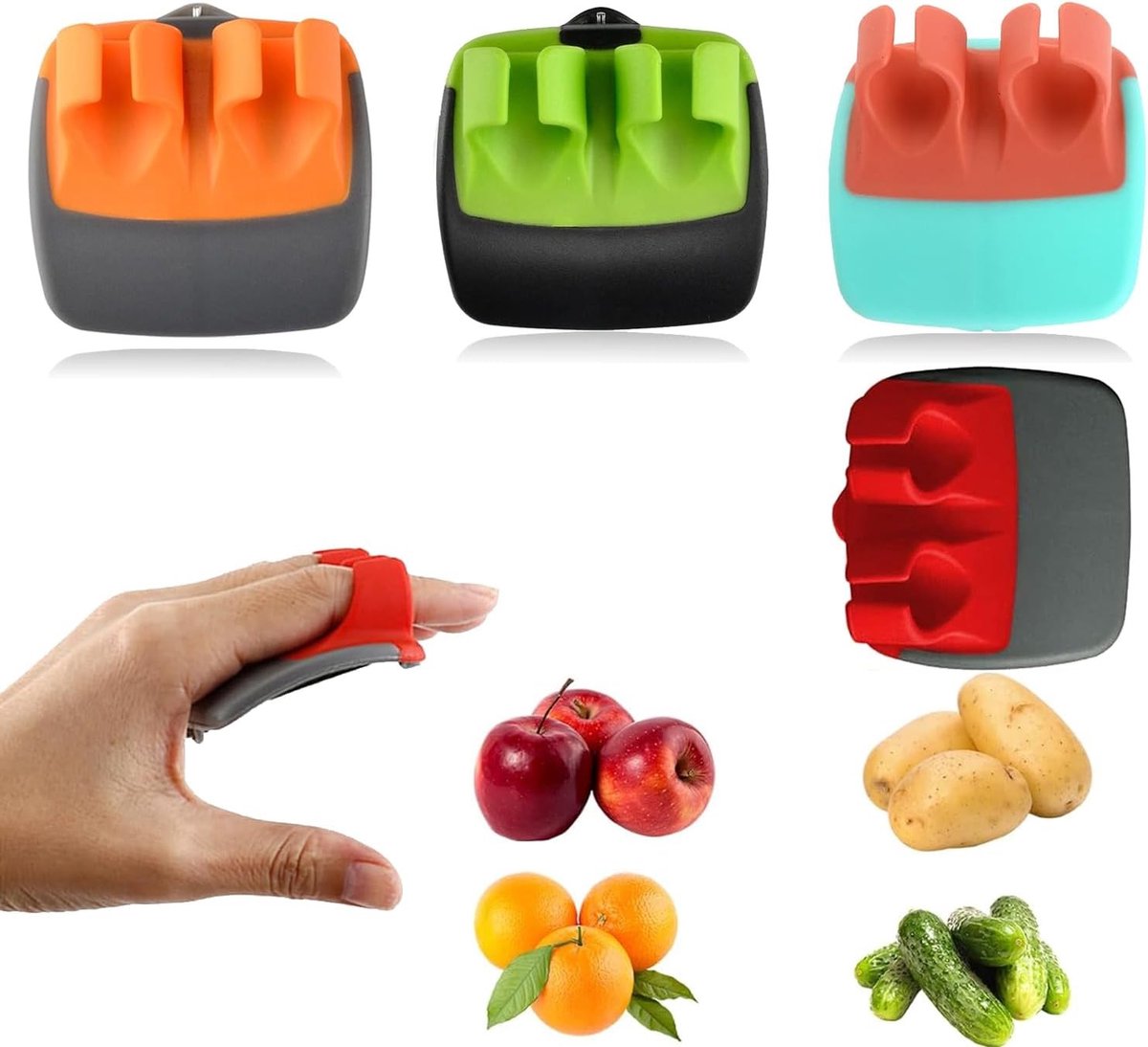 Set van 4 Schilmesjes voor Groenten en Fruit - RVS Handmatige Schillers voor Asperges, Aardappelen en Komkommers