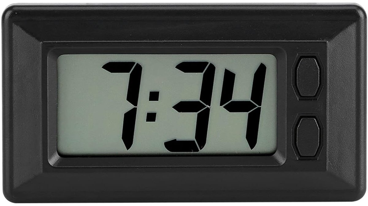 Digitale Tafelklok voor Auto Dashboard - Batterijgevoede Klok met Datum en Tijd Weergave, Compact en Handig voor Thuis of Kantoor