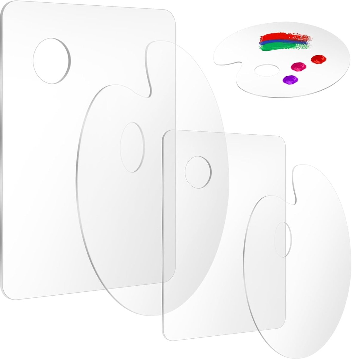 4 Stuks Acryl Verf Palet, 20X15cm/ 15X10cm voor Doe-Het-Zelf Kunsthandwerk - ShopVlot