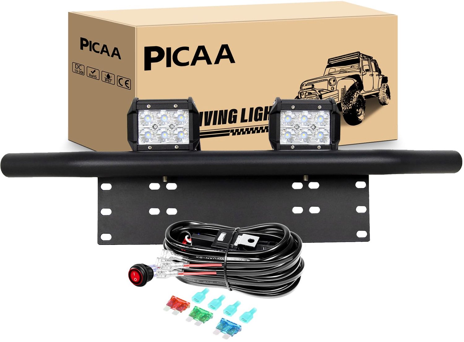 Set van 2 LED Werklichten met Montagebeugel