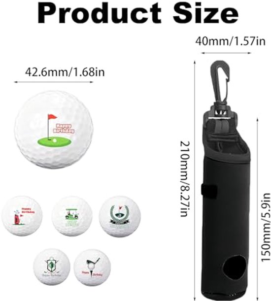 6 Stuks Golfballen Set met Opslagtas — afbeelding 2