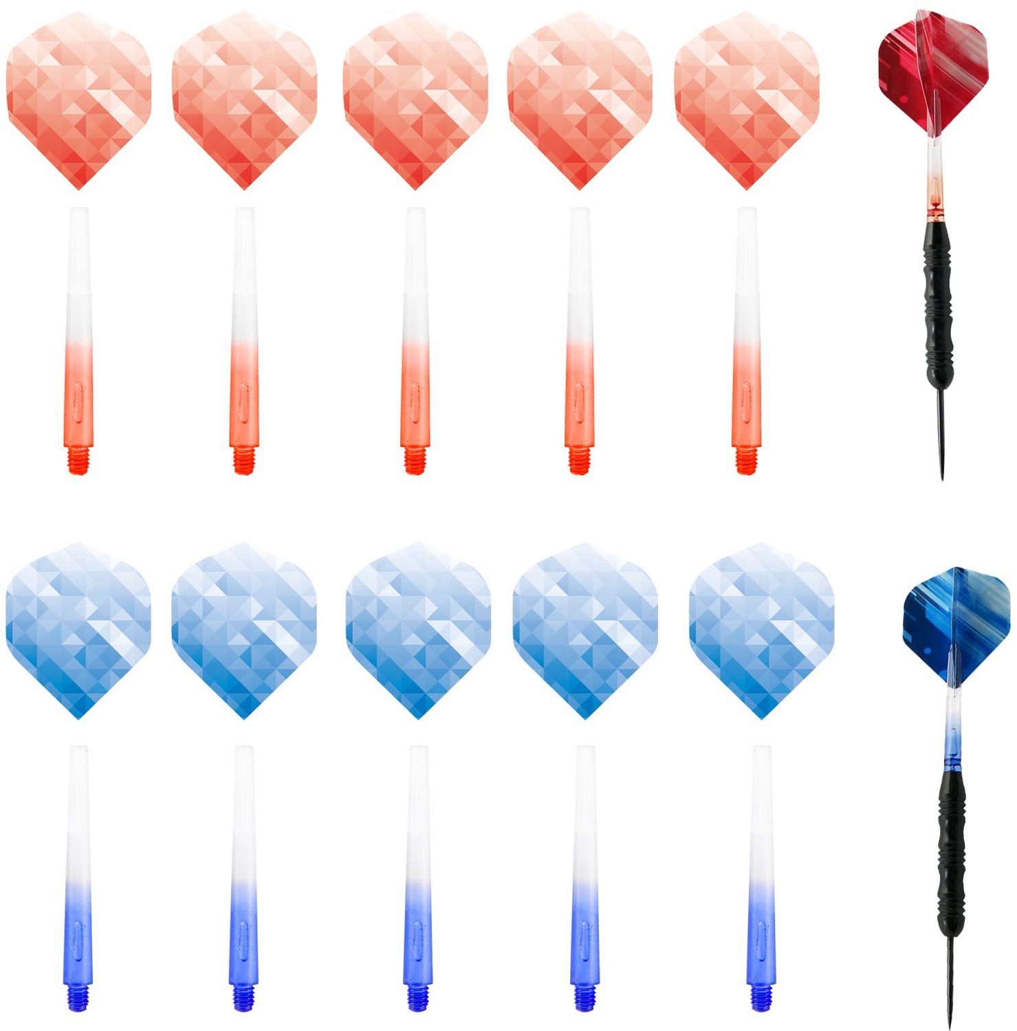 Dart Flights Set van 12 - Duurzaam Nylon - Antislip - Vervangbare Onderdelen - Precisie Ontwerp - Lichtgewicht en Stevig - Dartaccessoires