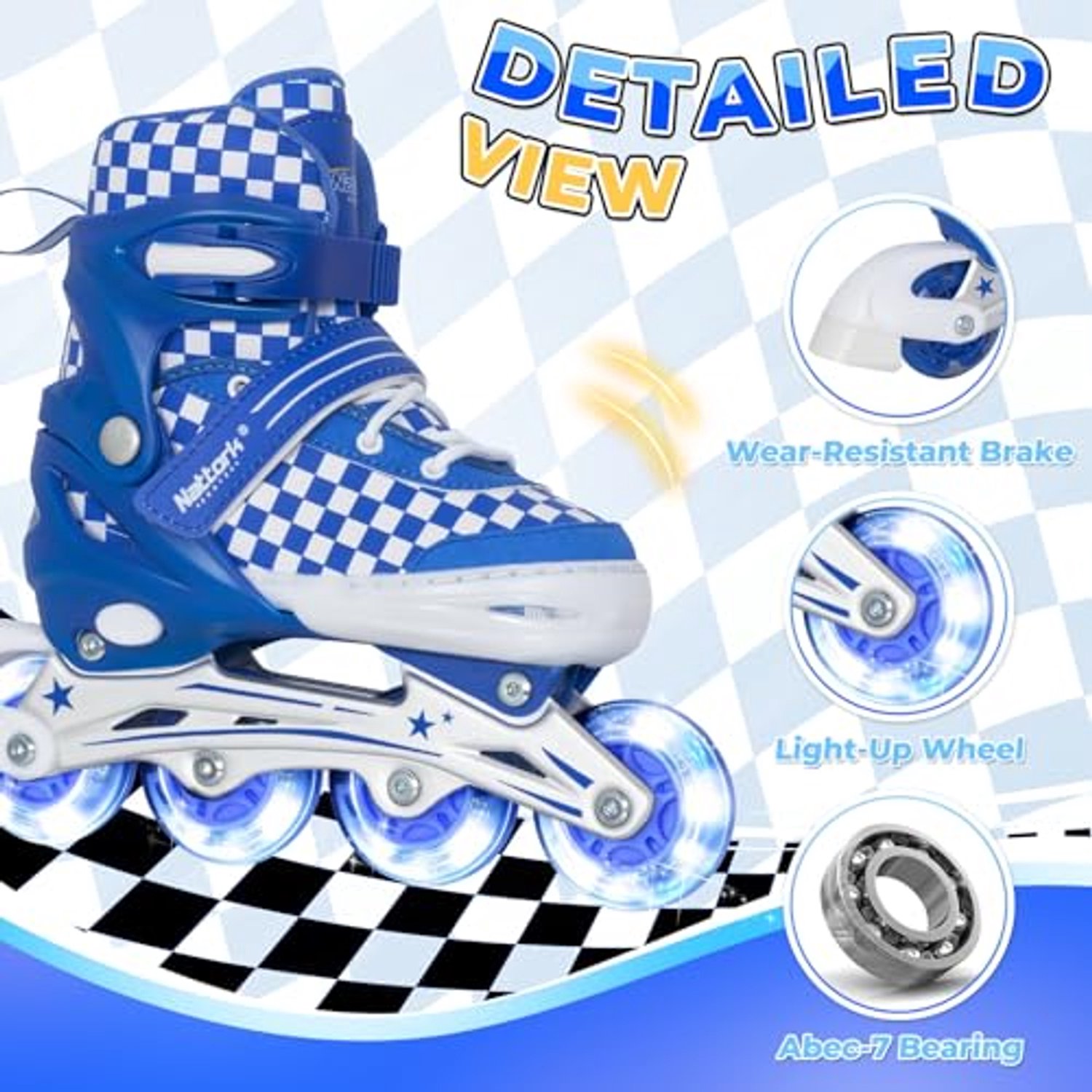 Verstelbare Lichtgevende Rolschaatsen voor Kinderen Blauw