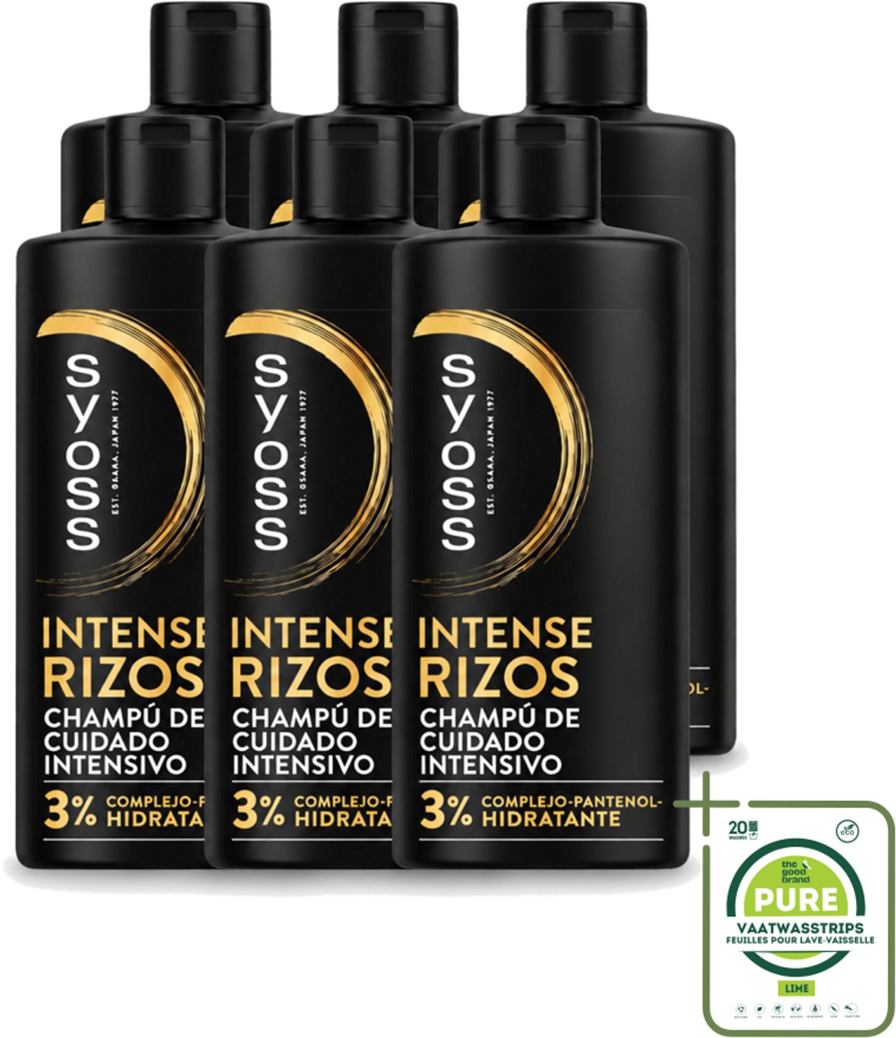 6 x Syoss – Shampoo – Intense Curls – 440 ml - Grootverpakking - Vaatwasstrips - Krullen Verzorging - Golvend Haar - Krullend Haar - Pluisvrij Haar - Haardefinitie