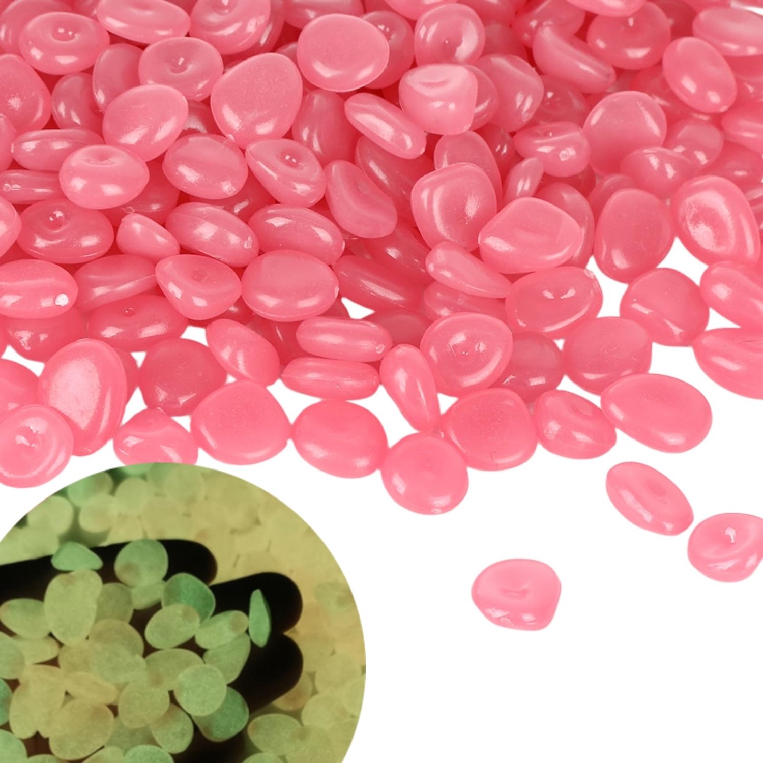 300 Stuks Roze Luminous Stones voor Tuin en Decoratie