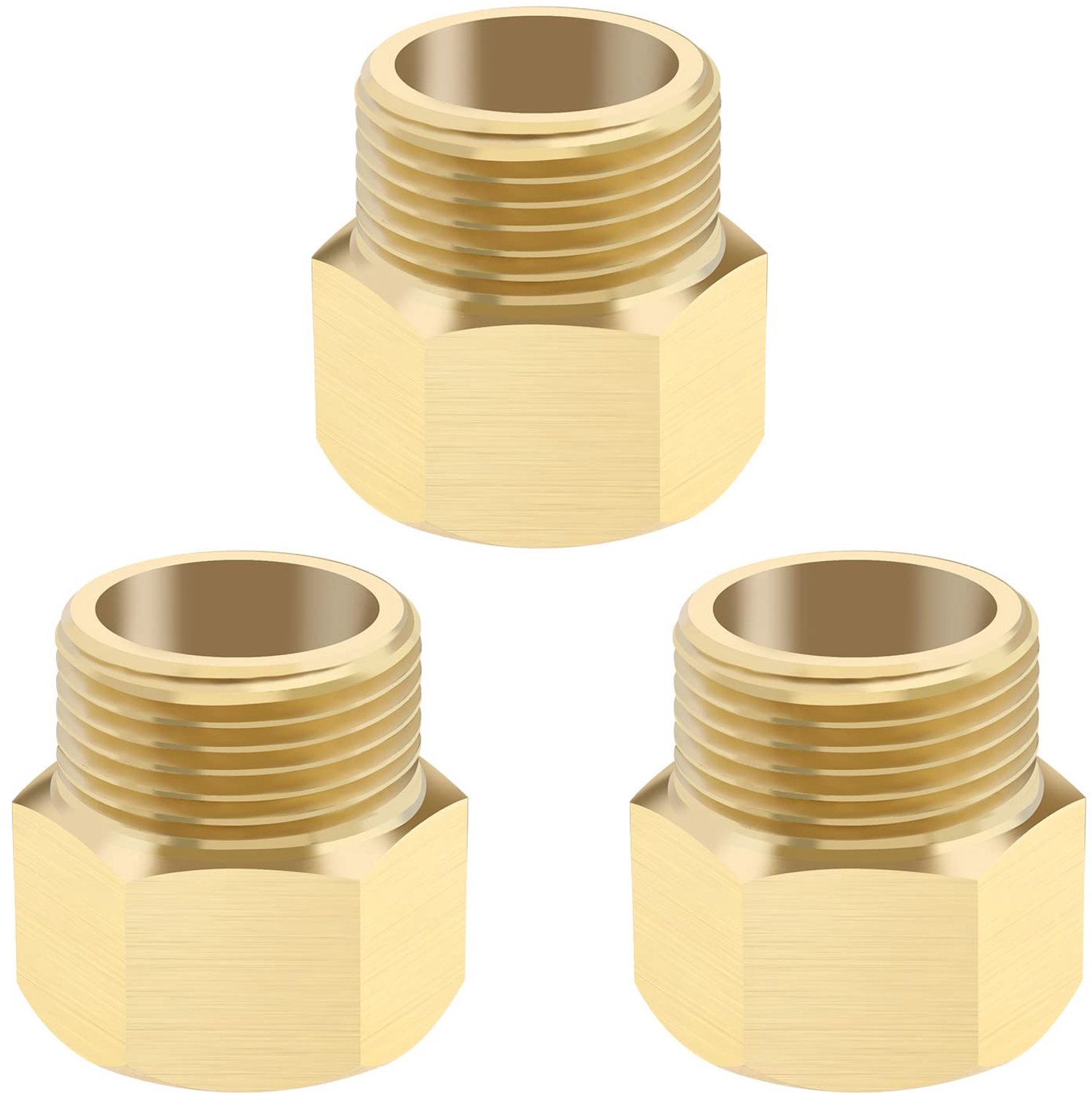 Hogedrukreinigerkoppeling - M22 Adapter - Massief messing - Goud - Tuingereedschap accessoires - 3 stuks - Geschikt voor elke hogedrukrei...