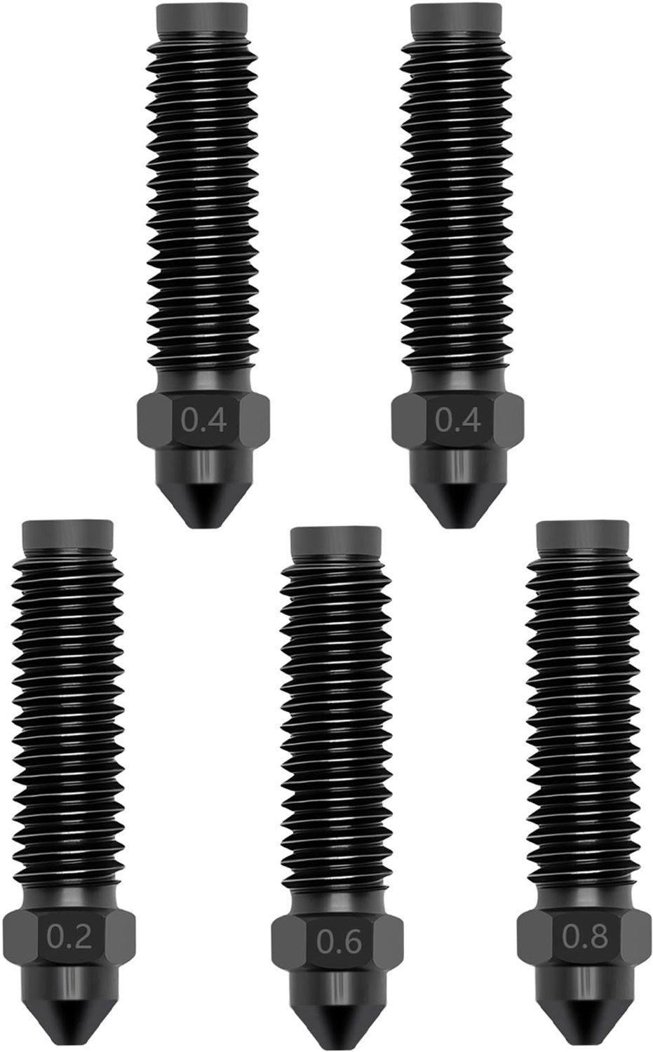 Set van 4 Gehard Staal Nozzles voor 3D Printer