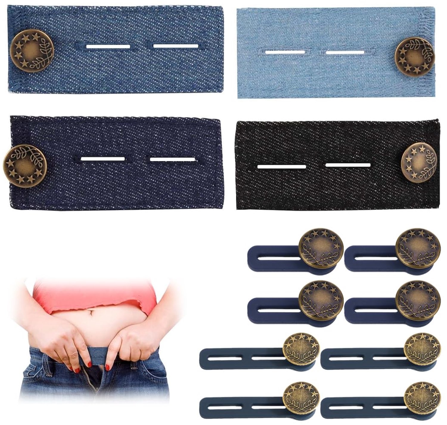 12 Stuks Broekknopen Extenders voor Jeans
