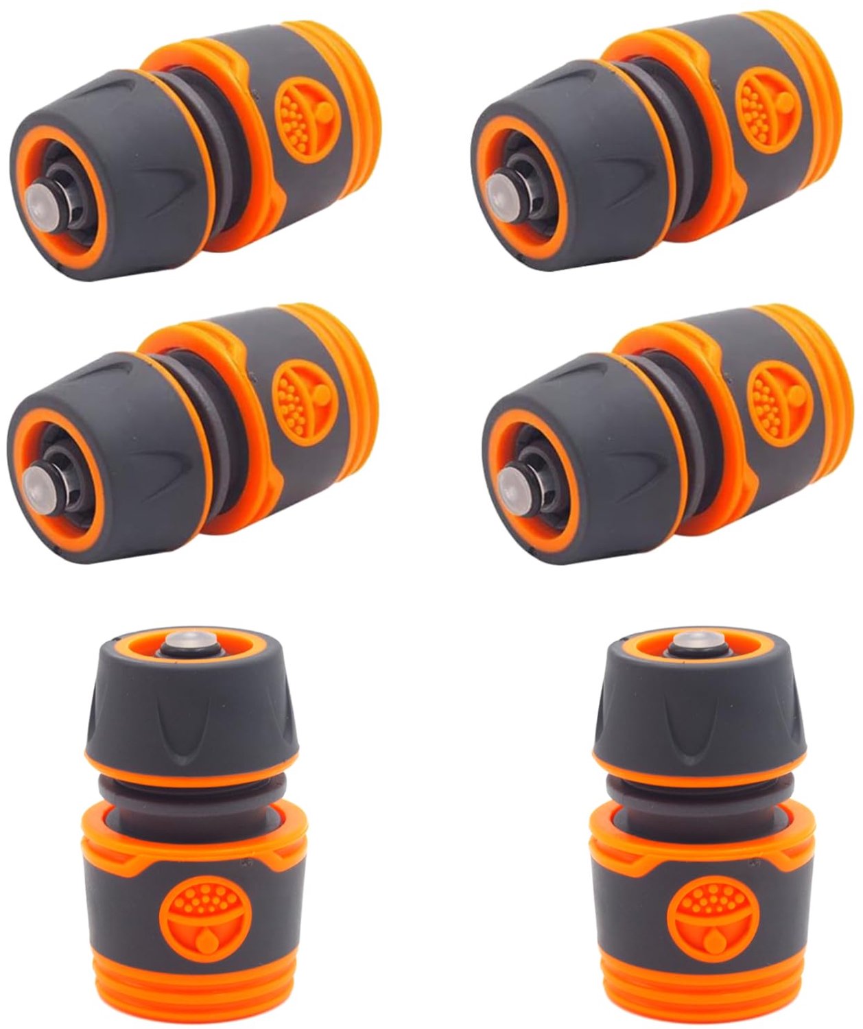 Set van 6 Tuinslang Aansluitstukken met Waterstop