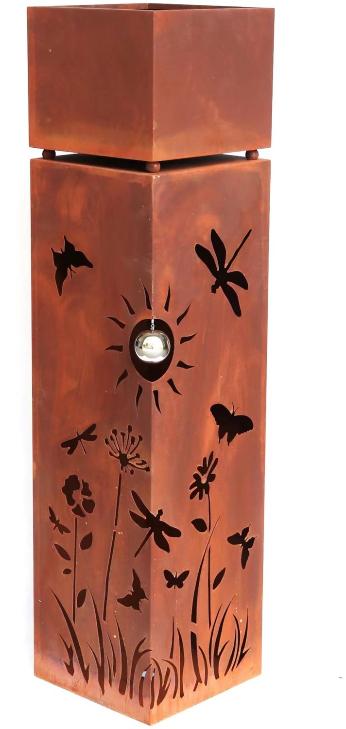 Decoratieve Kolom Flora - Rustiek Metaal - L25xB25xH102cm