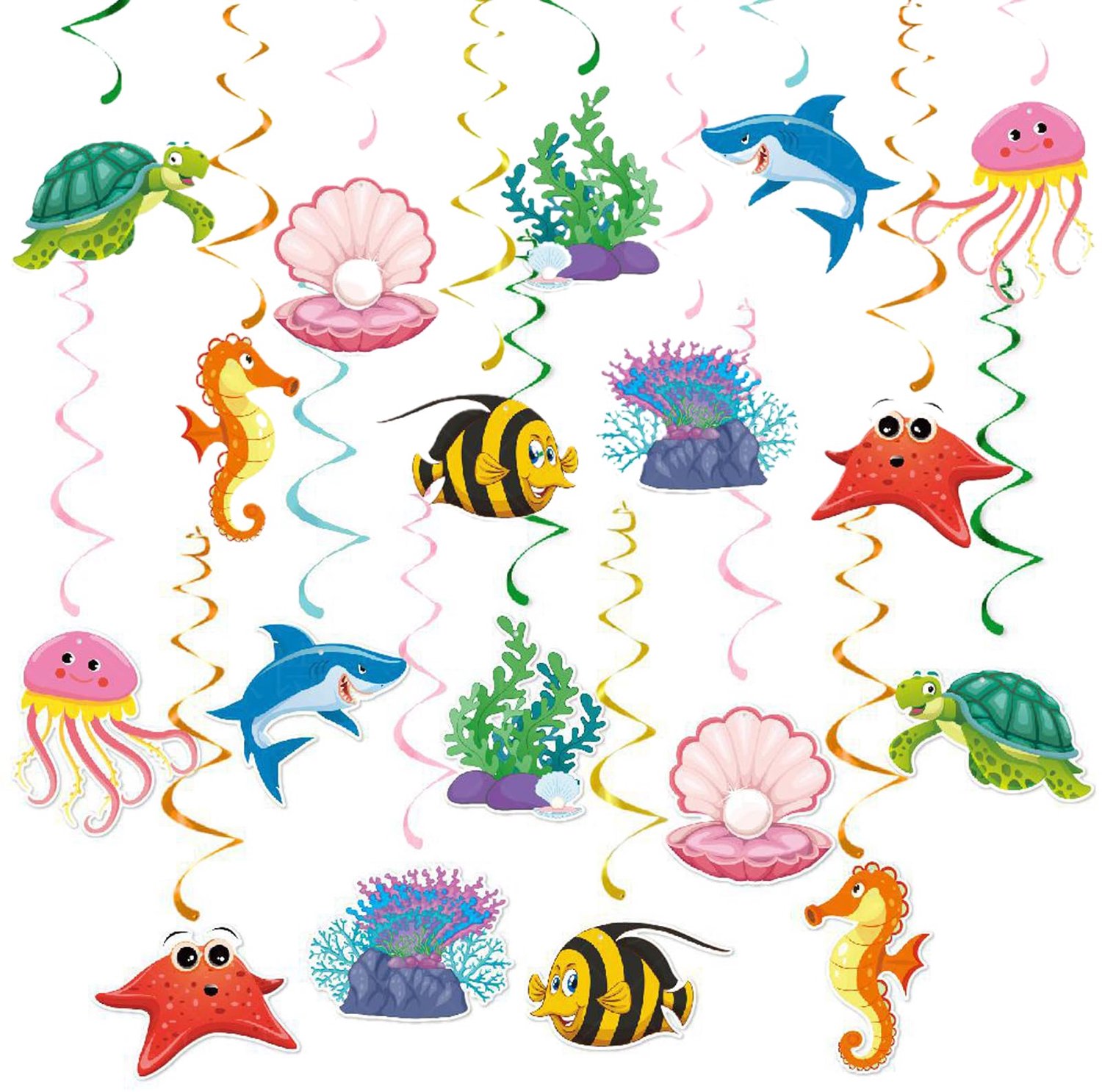Set van 36 Hangende Visdecoraties voor Feestjes