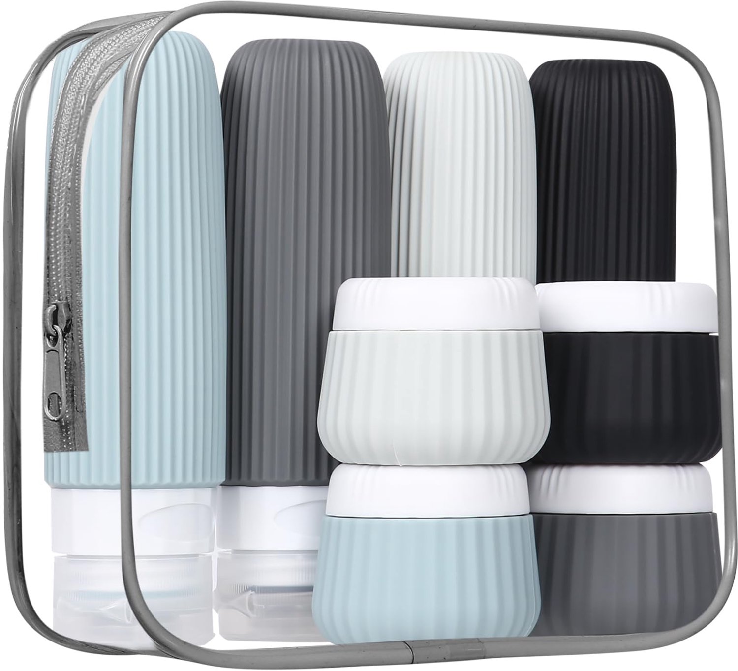 Set van 8 Reizenflessen voor Toiletten met Duidelijke Tas