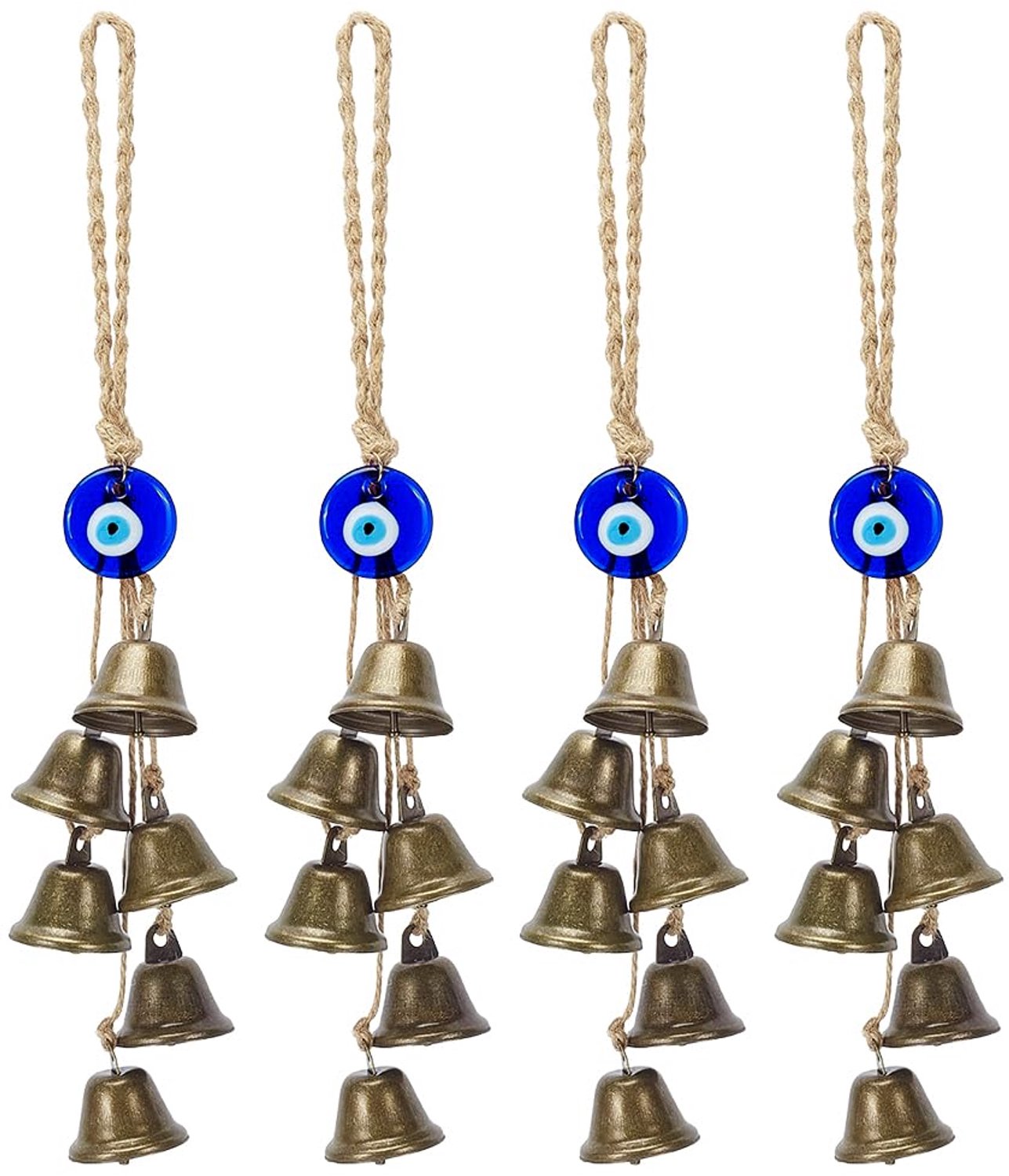 Set van 4 Antieke Bronzen Heksenklokken voor Decoratie