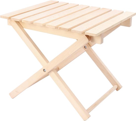 Spetebo Eucalyptus Bijzettafel, geolied, 50 x 50 cm, houten tuintafel, klaptafel, tuintafel
