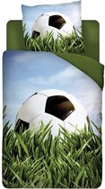 Snoozing Voetbal Dekbedovertrek - Eenpersoons - 140x200/220 cm - Flanel - Multicolour