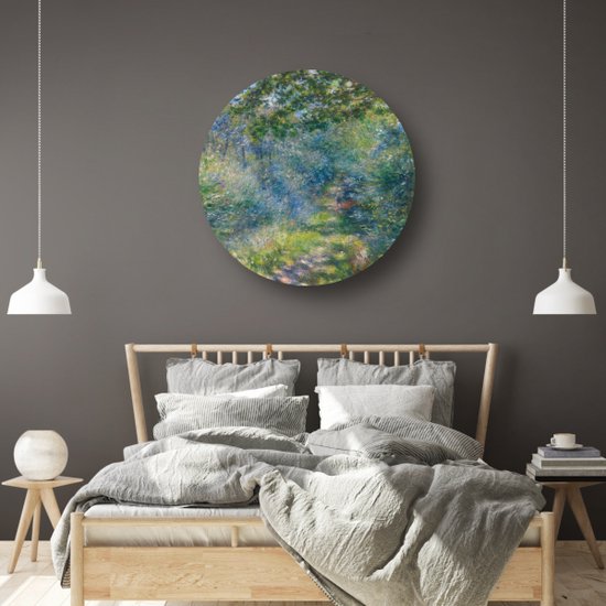 Chemin dans la forêt - Décoration murale ronde Pierre-Auguste Renoir - Cercle mural Arbres - Cercle mural Maîtres anciens - Décoration murale classique - Tableau rond - Décoration murale chambre cercle mural forex 100x100 cm