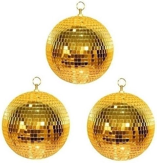 3x Boules à facettes Disco or 30 cm - Boule disco - Boule à facettes -  Décoration de