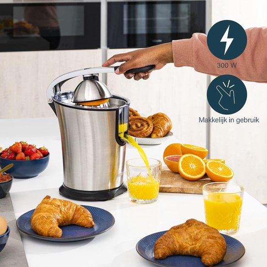Master Juicer Pro 201860 - citruspers met roestvrijstalen kegel en krachtige motor - professionele hendelarm - 300 W - pulpfilter - antidruppelsysteem — afbeelding 3