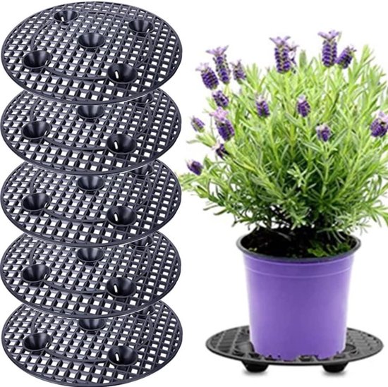 Fasmov 3-pack Plant Caddy 30cm Plastic Plant Pot Trolley Plant Stand