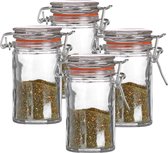 Pot / pot de conservation Urban Living Weck - 4x - mini - 70 ml - verre - avec fermeture à clip