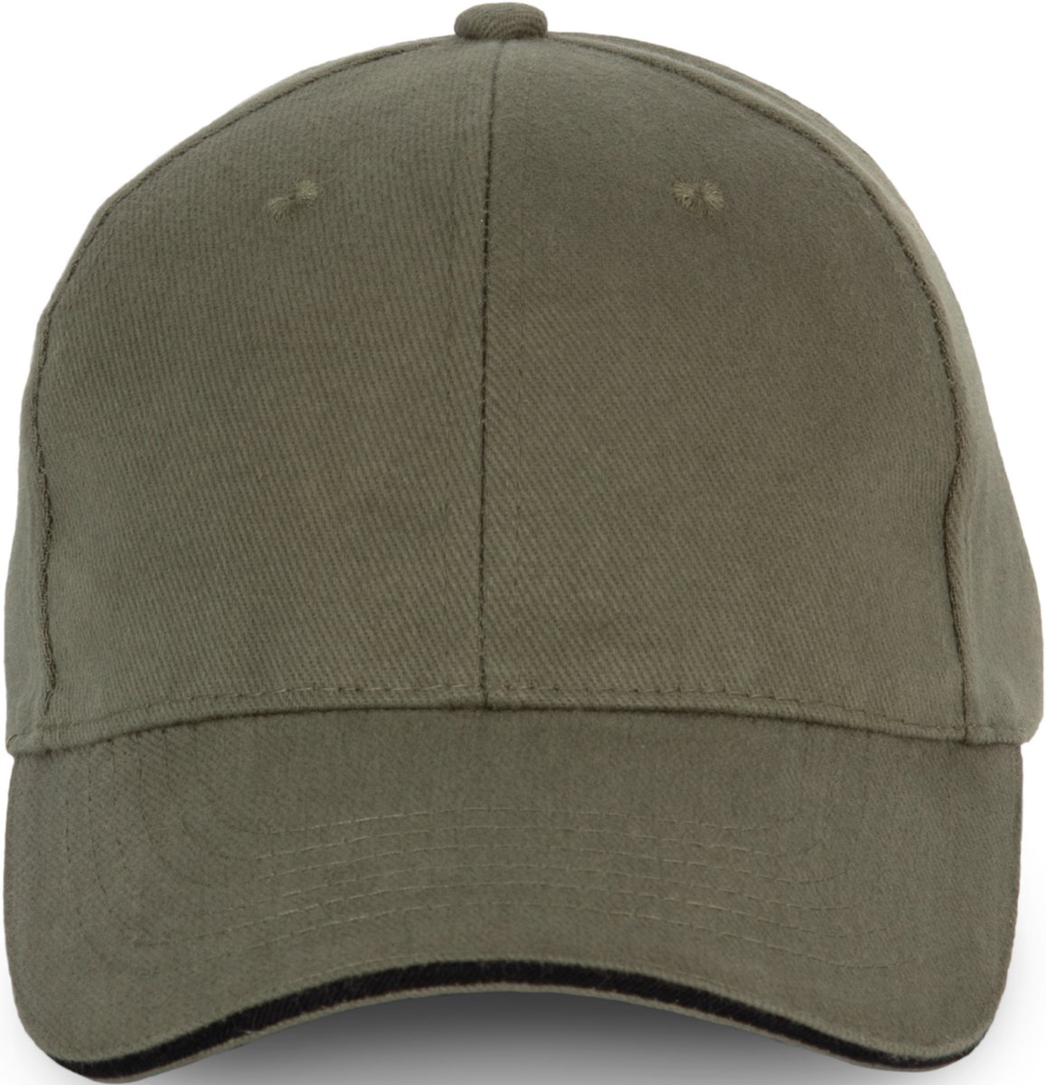 K-up Pet van biologisch katoen met contrasterende bies - 6 panelen KP198 - Organic Khaki / Black - One size