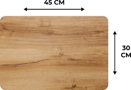 6 Stuks Placemats 45x30 Cm - Terracotta Bruin Vinyl Afwasbaar Anti-Slip Tafelmat