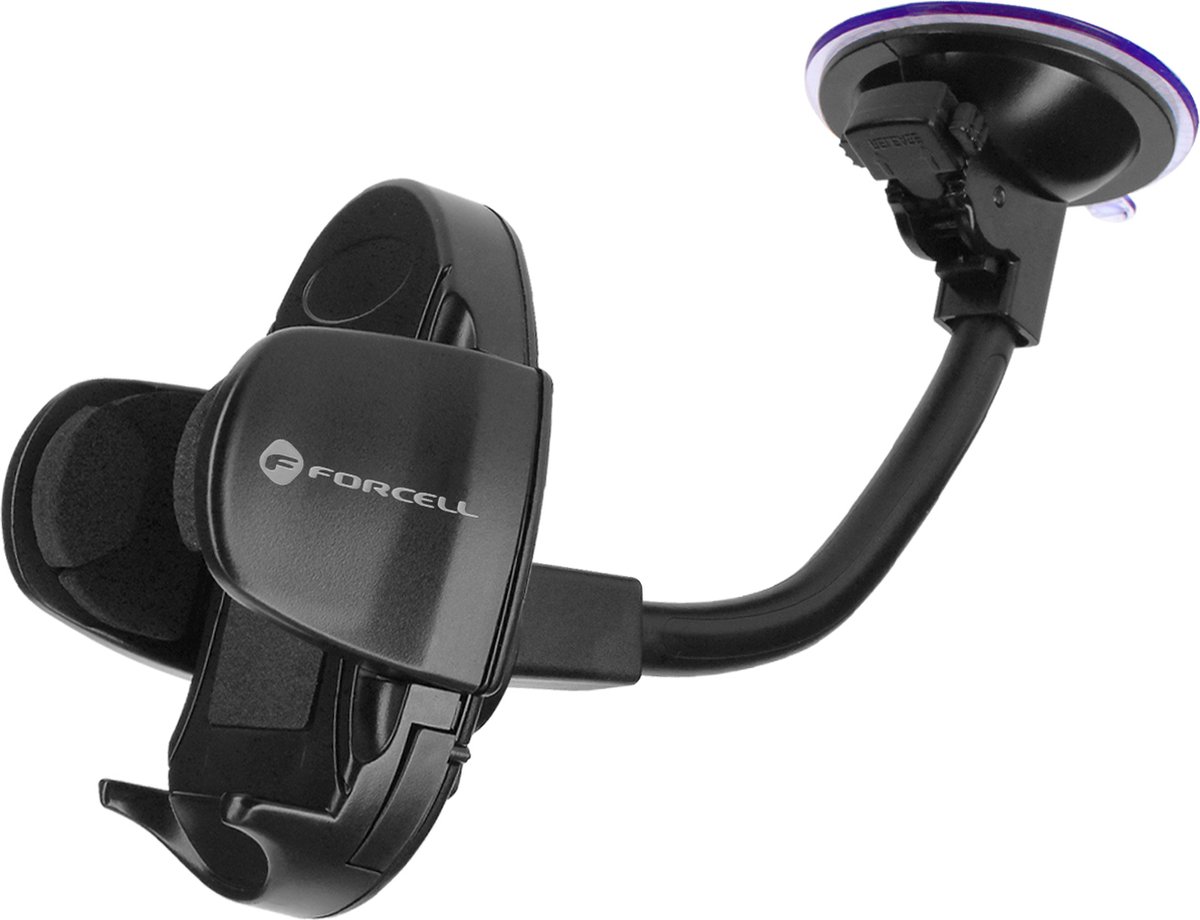 Smartphone Autohouder Windscherm Dashboard Soft Arm Forcell Zwart
