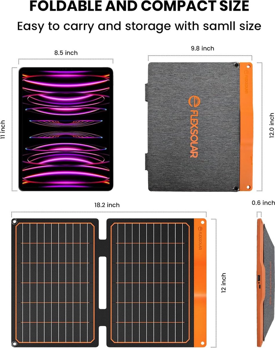 USB / USB-C zonnepanelen - Draagbaar, mobiel en lichtgewicht