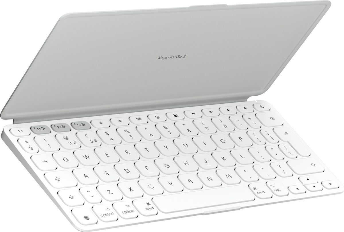 Logitech Keys To Go 2 - Draadloos Tablettoetsenbord - Geschikt voor iPad iPhone Mac - Qwerty US - Pale Grey
