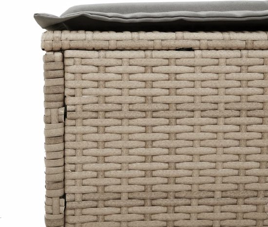 vidaXL - Chaise longue - avec - kussen - poly - rotin - beige