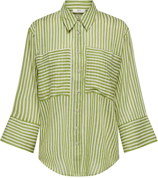 Jacqueline de Yong Blouse Jdymartina 7/8 Striped Shirt Wvn 15324978 Lima Bean Green Dames Maat - L