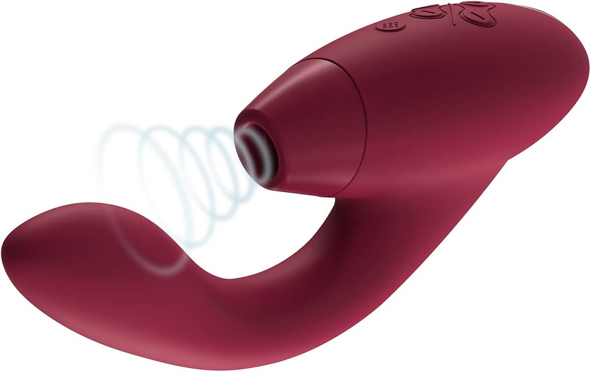 Goedkoopste Womanizer DUO 1 Rabbit vibrator & G-spot stimulator met clitoriszuiger, dubbele stimulatie met elk 12 intensiteitsniveaus, Bordeaux