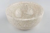 Teakea - Blanco | Marmeren waskom | 40 cm Rond | Crème Wit