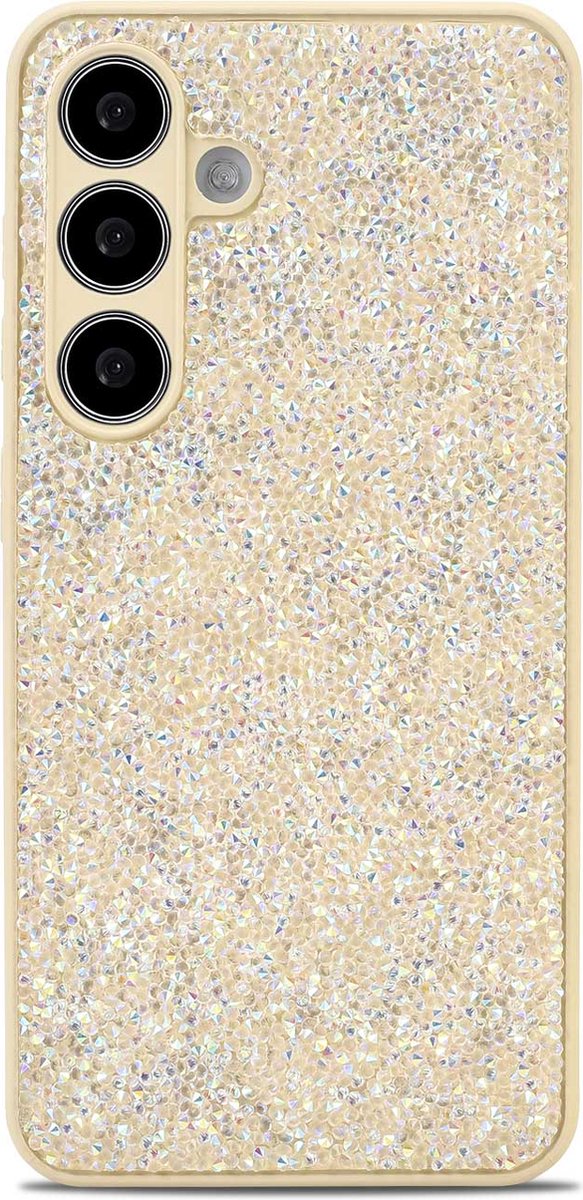 Casemania Hoesje Geschikt voor Samsung Galaxy A15 - Goud - Diamant Glitter Back Cover