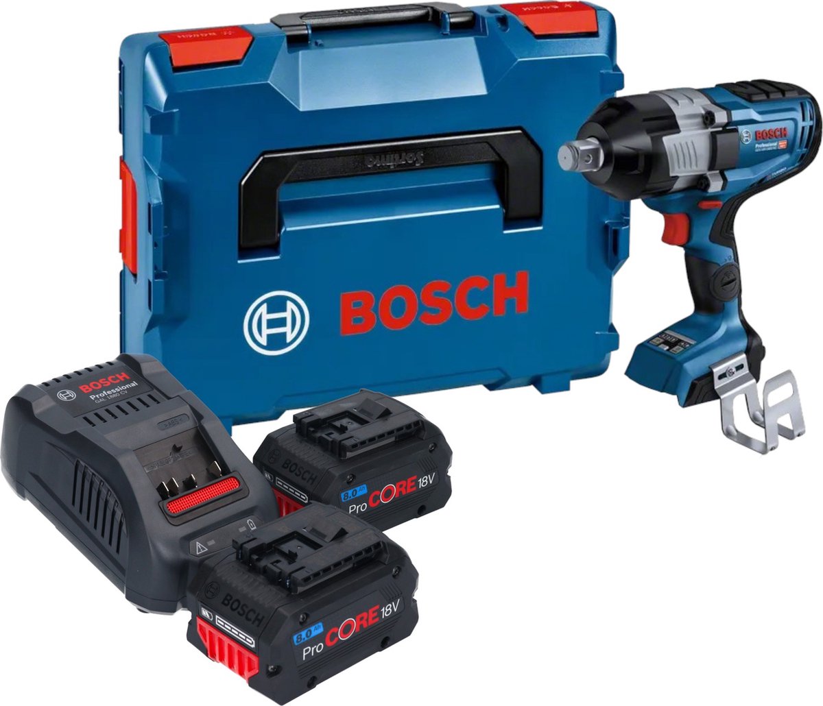 Bosch Professional Bosch GDS 18V-1600 HC Professionele accu-slagmoersleutel 18 V 1600 Nm 3 4'' BITURBO Brushless ( 06019M1002 ) + 2x ProCORE oplaadbare batterij 8.0 Ah + lader + L-Boxx