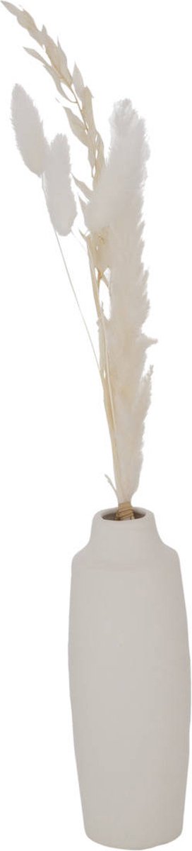 Boltze Home Porseleinen decoratieve vaas Bianca, gedroogde bloemen, h. 16 cm wit