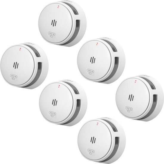 Foto: Savs s10 rookmelder 6 pack 6 rookmelders 10 jaar batterij compact design voldoet aan europese norm infrarood sensor brandalarm