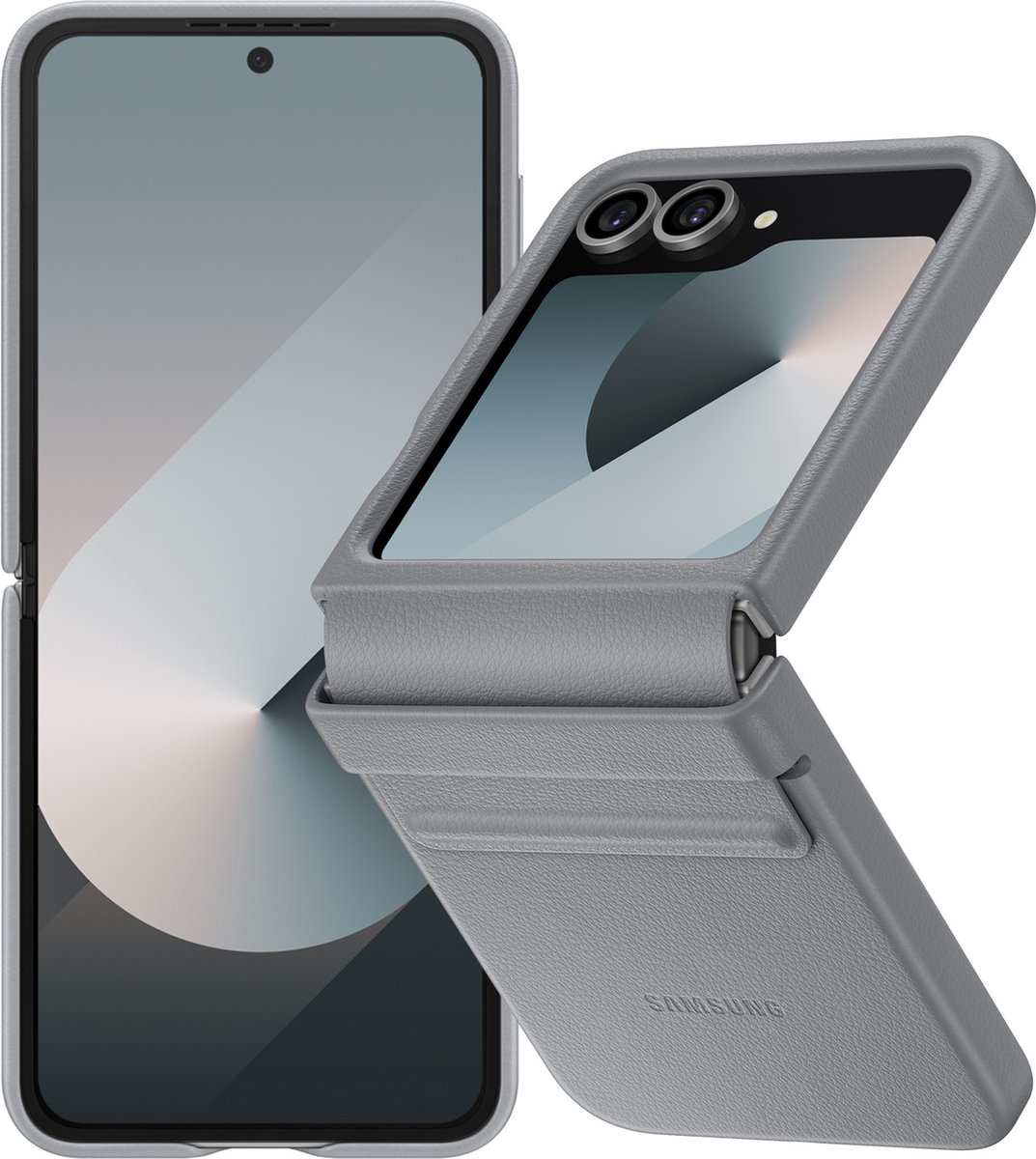 Samsung Galaxy Z Flip6 Vegan Leren Hoesje - Kindsuit case - Grijs