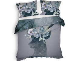 Heckett & Lane Myrthe Dekbedovertrek - Lits-jumeaux - 260x200/220 cm - Dark Grey