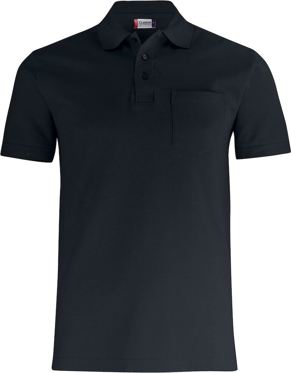 Clique Basic Polo Pocket 028255 - Zwart - M