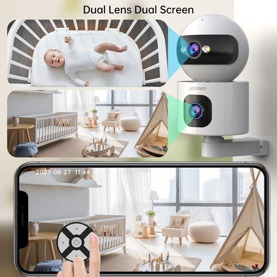 Lenovo - 2K - Camera - 5G - Wifi - Dual - Screen - Color - Night - Nightvision - Cctv - Smartcamera - SmartHome - Auto - Tracking - Videobewakingscamera - Bewakingscamera van Lenovo — afbeelding 4