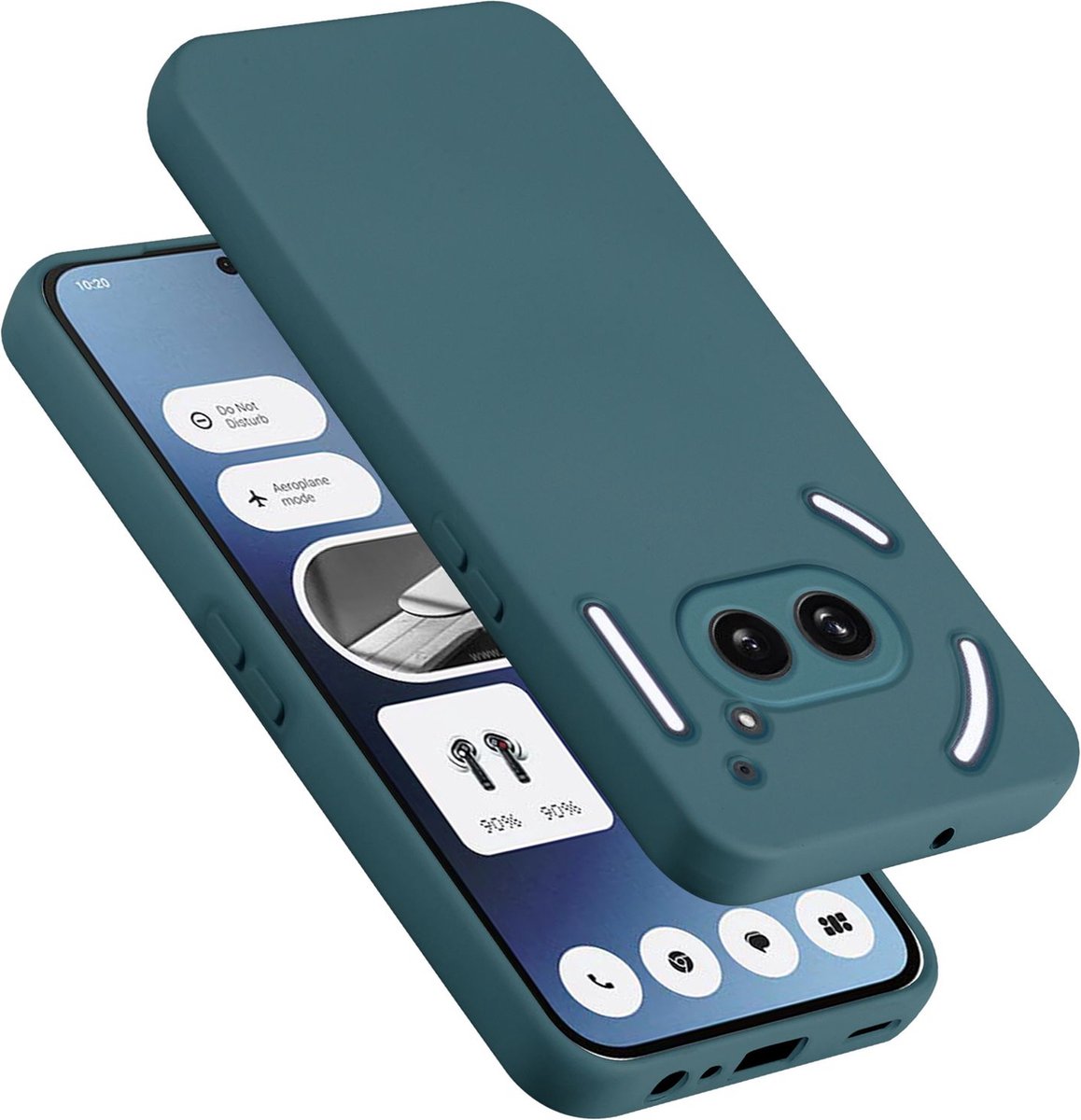 Cadorabo Hoesje geschikt voor Nothing Phone 2a in LIQUID GROEN - Beschermhoes gemaakt van flexibel TPU silicone Case Cover